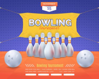 bowling konsepti vektör arkaplanı 