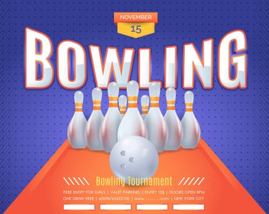 bowling konsepti vektör arkaplanı 