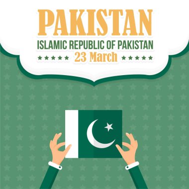 Pakistan vektör arkaplanının ulusal posteri 