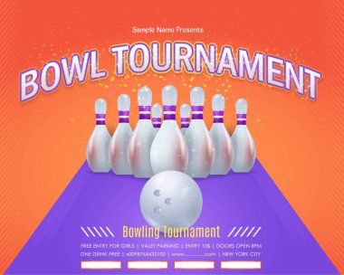 bowling konsepti vektör arkaplanı 