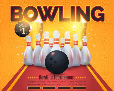 bowling konsepti vektör arkaplanı 