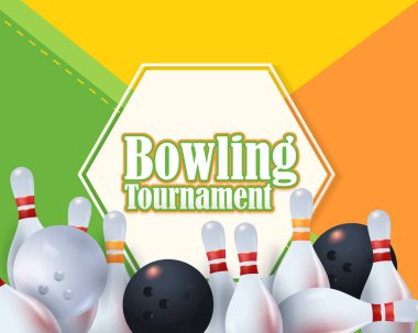 bowling konsepti vektör arkaplanı 