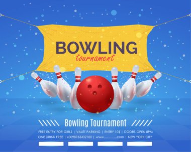 bowling konsepti vektör arkaplanı 