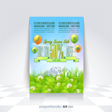 Bahar sezonu satış vektör illüstrasyon arka planı