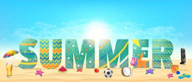 yaz mevsimi vektör illüstrasyon arka planı