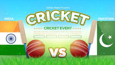 Kriket ikonu konsept vektör çizimi 