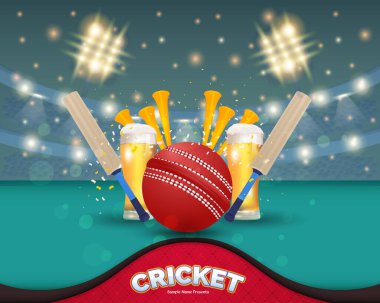 Kriket ikonu konsept vektör çizimi 