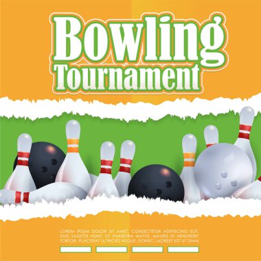 bowling konsepti vektör arkaplanı 