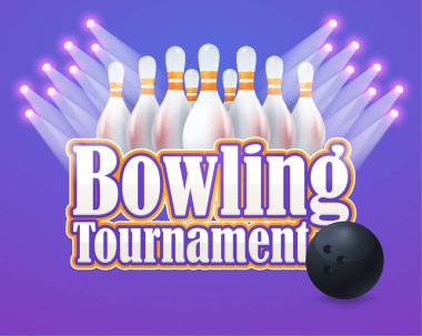 bowling konsepti vektör arkaplanı 