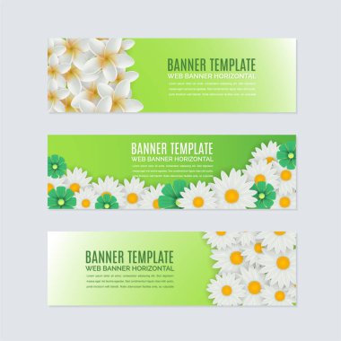 İlkbahar için sezon pankartları şablonlu vektör illüstrasyon 