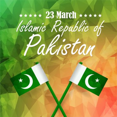 Pakistan vektör arkaplanının ulusal posteri 