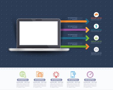 Infographics konsept vektör arkaplanı  