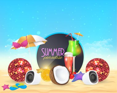 yaz mevsimi vektör illüstrasyon arka planı