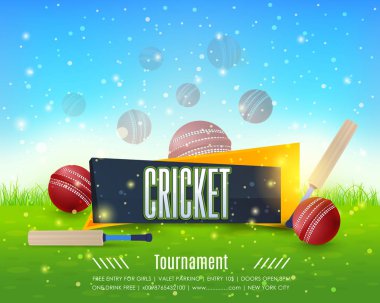 Kriket ikonu konsept vektör çizimi 