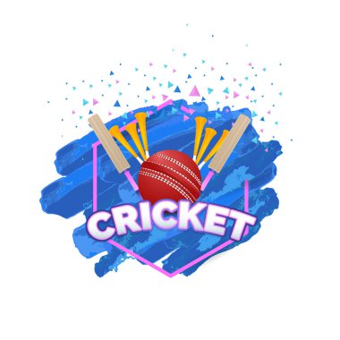 Kriket ikonu konsept vektör çizimi 