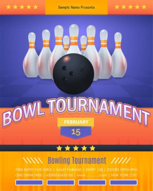 bowling konsepti vektör arkaplanı 