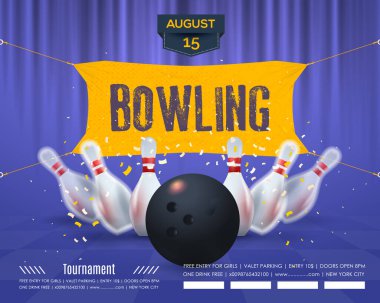 bowling konsepti vektör arkaplanı 