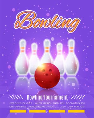 bowling konsepti vektör arkaplanı 