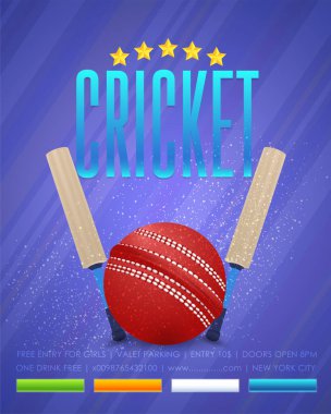 Kriket ikonu konsept vektör çizimi 