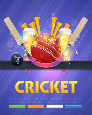 Kriket ikonu konsept vektör çizimi 