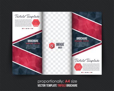 Üç katlı broşür konsept vektör arkaplanı 