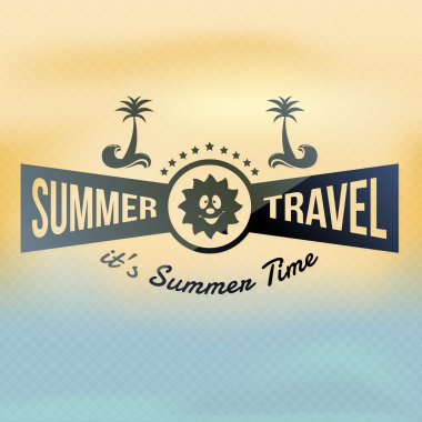 tatil, yaz seyahat, turizm rozet arka plan bulanık