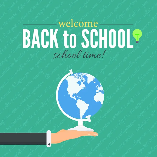 Back to School Concept Flat Vector Design — Stock Vector