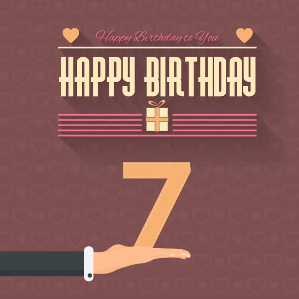 Feliz cumpleaños Vector Design. Anuncio y Mensaje de Celebración Poster, Flyer Flat Style — Archivo Imágenes Vectoriales