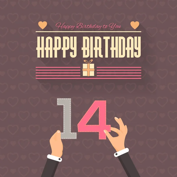 Feliz cumpleaños Vector Design. Anuncio y Mensaje de Celebración Poster, Flyer Flat Style — Vector de stock