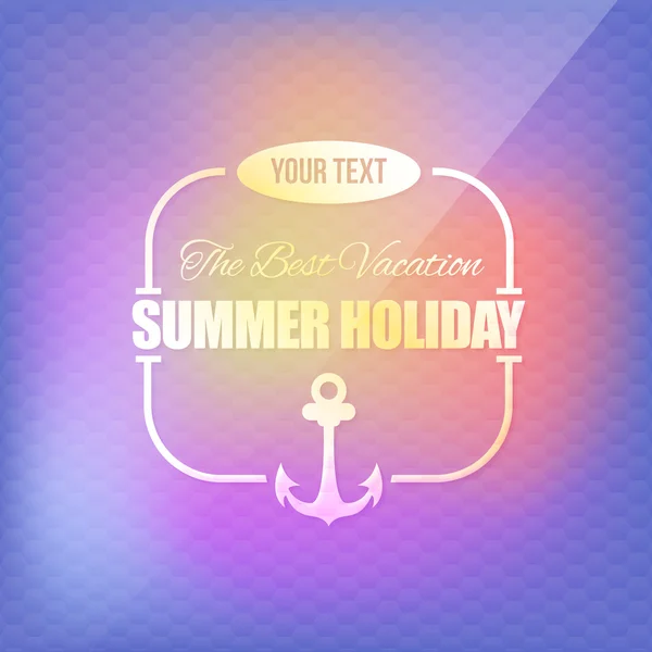 Holiday, Summer Travel, Tourism Badge on Blurred Background — Stock Vector