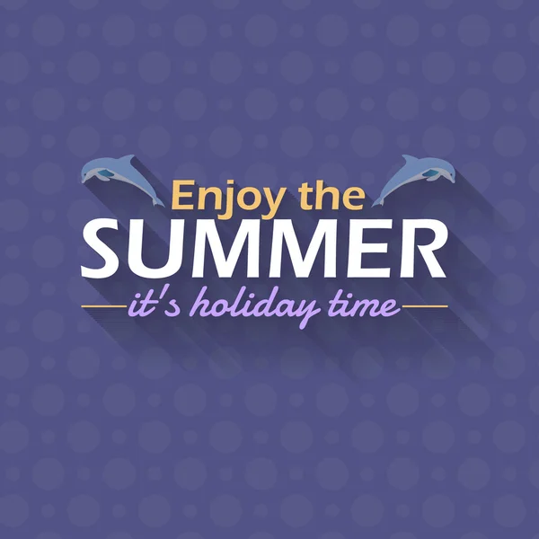 Olá Summer, Emblema de Viagem e Web Banner Vector Flat Design — Vetor de Stock