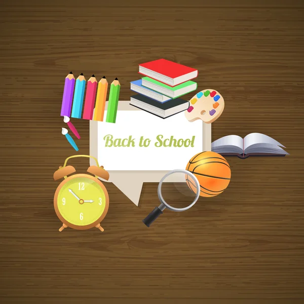 Welcome Back to School background, Vector Objects Illustration — Stock Vector