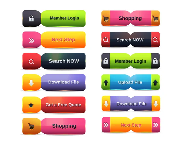 Web buttons kolekce - web menu — Stockový vektor