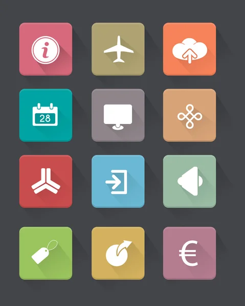 Flache Web-Icons legen Sammlungen fest — Stockvektor