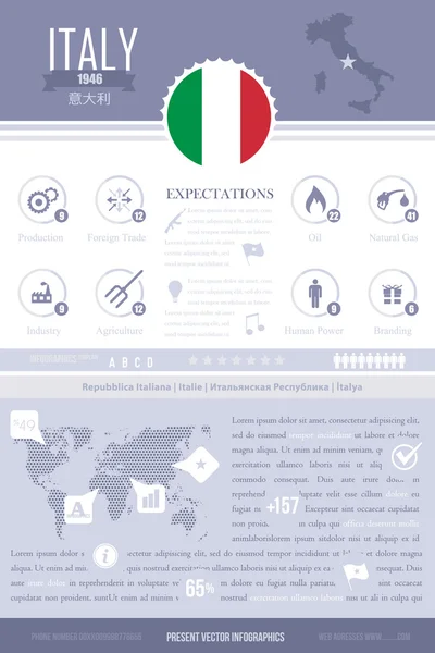 Modèle vectoriel d'infographie de concept de nation — Image vectorielle