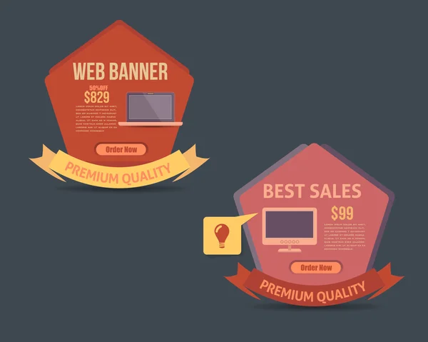 Web banner negócios conceito modelo vector coleção — Vetor de Stock