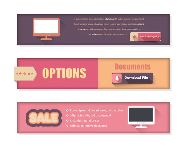 Colección de vector plantilla Web banner negocios concept — Archivo Imágenes Vectoriales