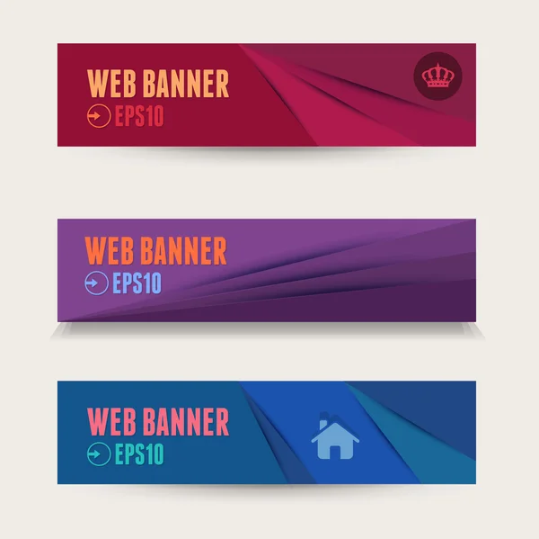 Web Banner Business Concept Template Vector Collection — Stock Vector