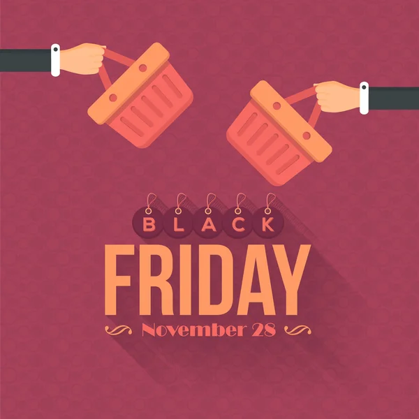 Sac à provisions Black Friday Style Plat — Image vectorielle