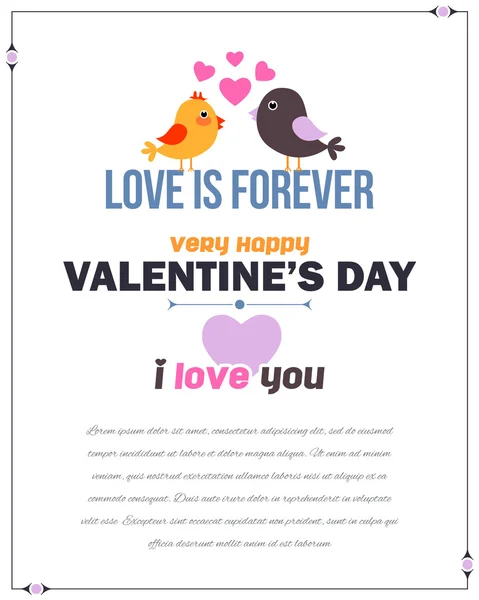 Valentine's Day Flyer Poster Vector Design Template — Stock Vector