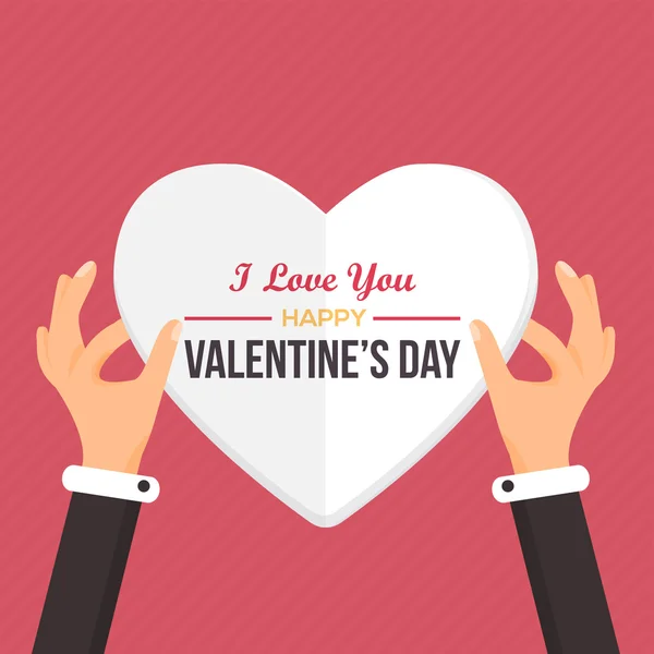 Valentine's Day Flat Vector Design — Stock Vector