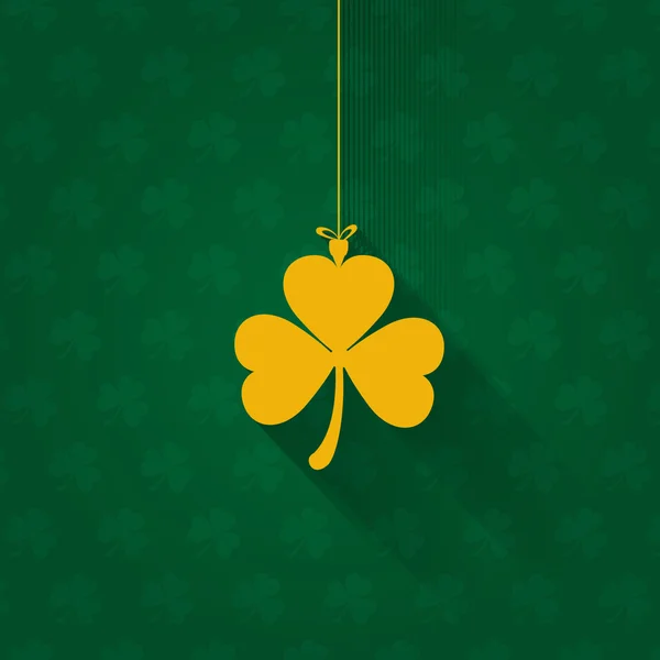 St. Patricks Day Clover Hanging Background. Flat Vector Design — Stock Vector