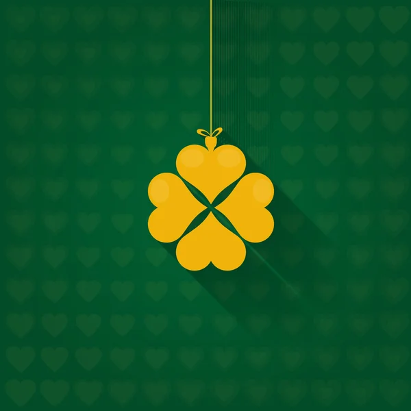 St. Patricks Day Clover Hanging Background. Flat Vector Design — Stock Vector