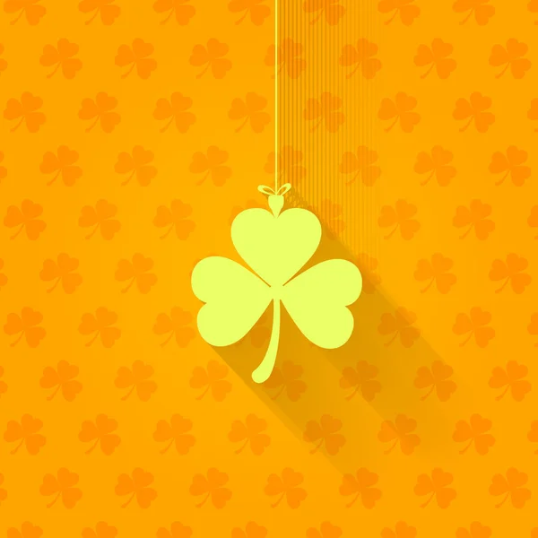 St. Patricks Day Clover Hanging Background. Flat Vector Design — Stock Vector