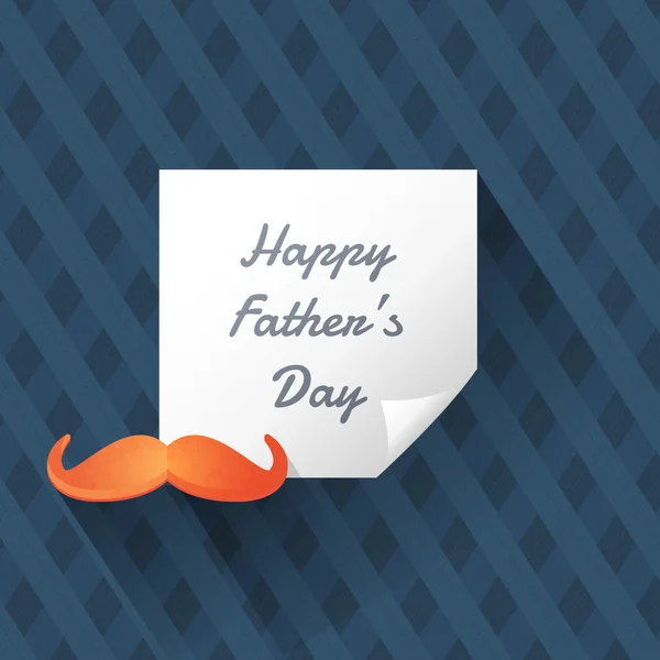Happy Father's Day Vector Design. Mustache Symbol, Announcement and Celebration Message Poster, Flyer — Stock Vector