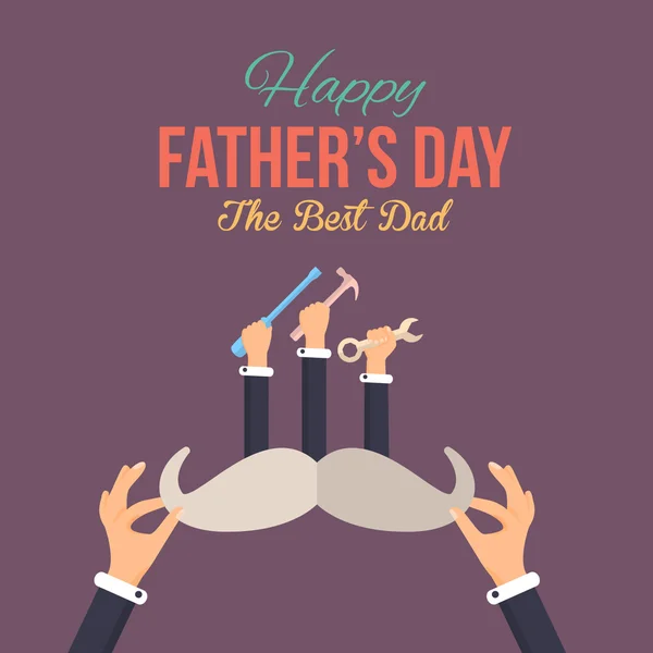 Design de vetor feliz dia do pai. Anúncio e Celebração Mensagem Cartaz, Folheto — Vetor de Stock