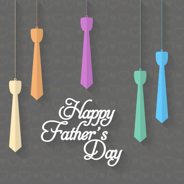 Happy Father's Day Vector Design. Opknoping banden symbool aankondiging en viering bericht Poster, Flyer — Stockvector