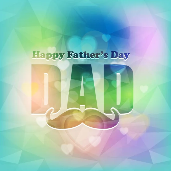 Happy Father's Day Multicolored Low Poly Background. Announcement and Celebration Message Poster, Flyer Template — Stock Vector