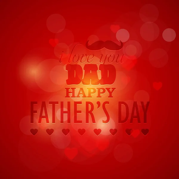 Elegante testo Happy Fathers Day Abstract Colori rossi Sfondo Vector Design. Annuncio e Celebrazione Messaggio Poster, Volantino — Vettoriale Stock