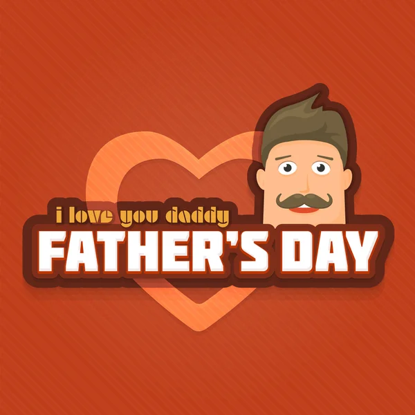 Texto elegante Feliz Dia do Pai, 'eu te amo papai' Design de vetor de emblema de estilo plano. Anúncio e Celebração Mensagem Poster, Modelo de panfleto — Vetor de Stock